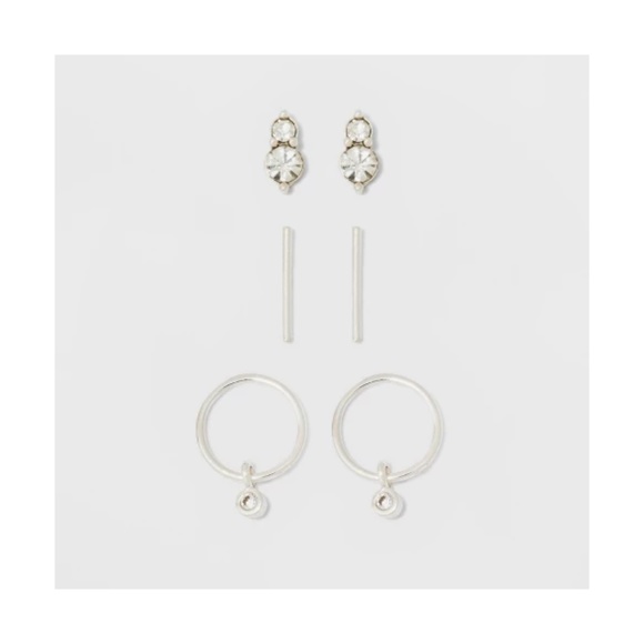 a new day Jewelry - NWT A NEW DAY 2-PR SILVER EARRING SET NICKEL FREE